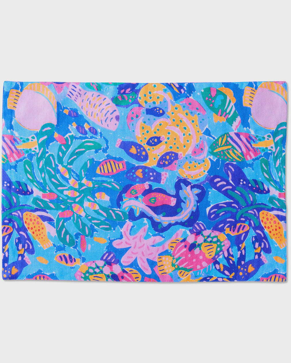 Kip&amp;Co x Ken Done Reef Garden Linen 4P Placemat Set