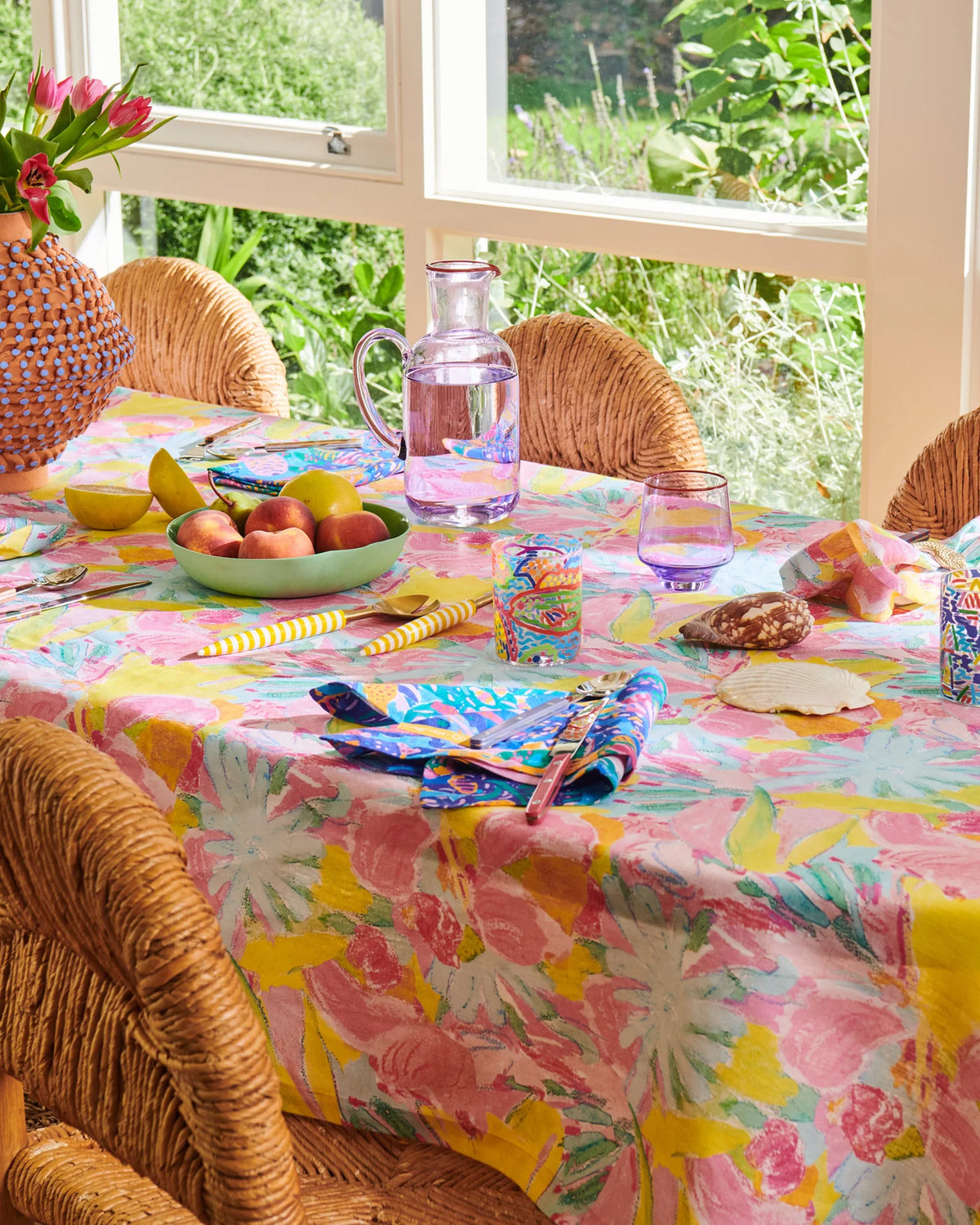 Kip&amp;Co x Ken Done Reef Garden Linen 4P Placemat Set
