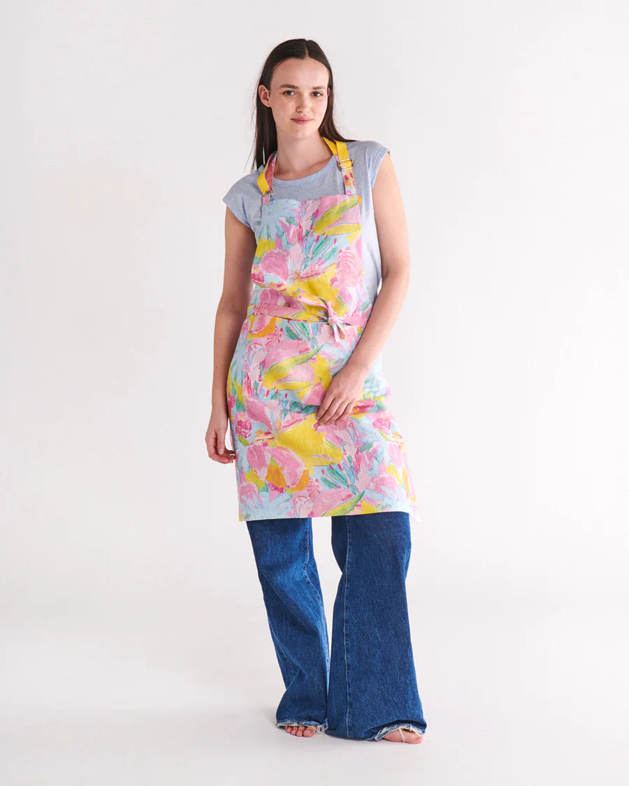 Kip&amp;Co x Ken Done Pastel Blooms Linen Apron