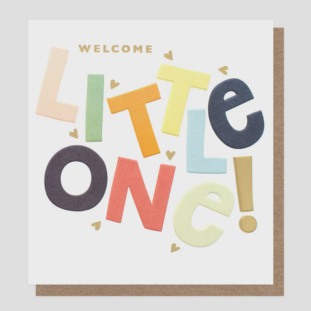 Welcome Little One - Greeting Card Gold