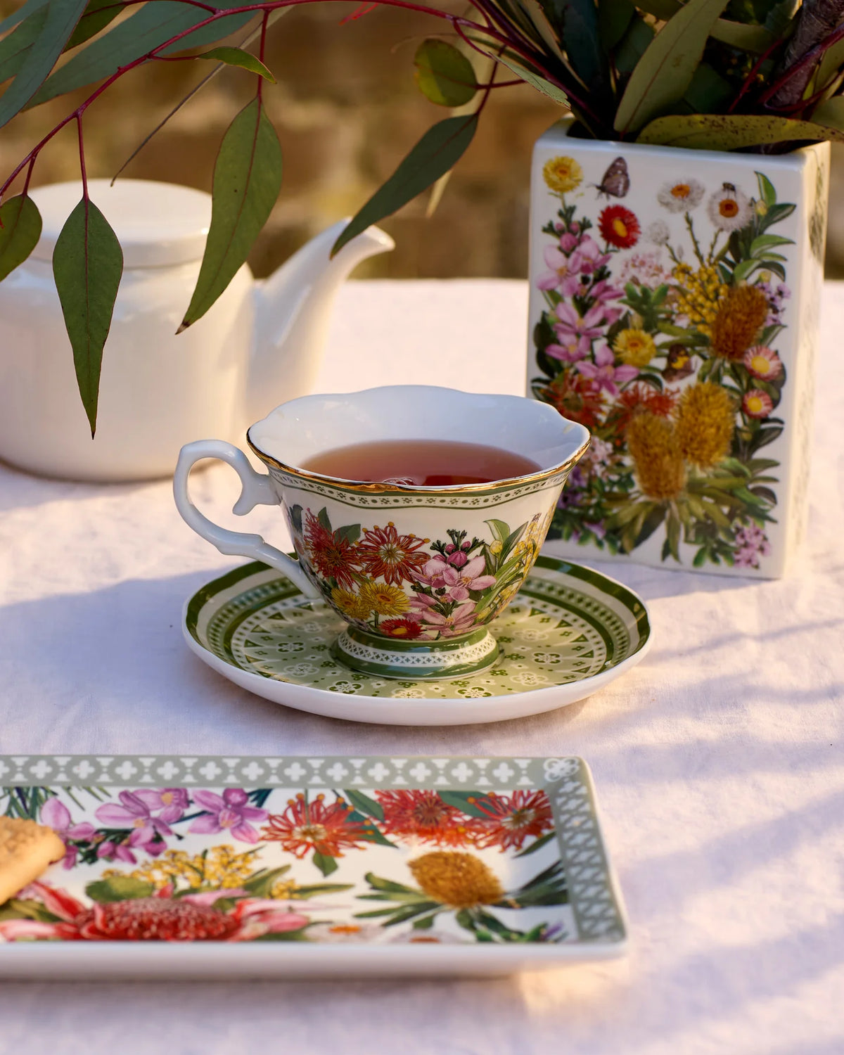 Tea Cup &amp; Saucer Botanical Blooms