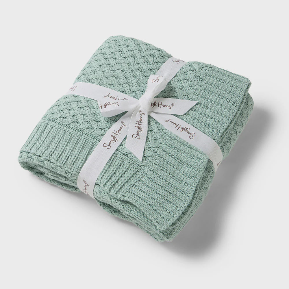 Diamond Knit Baby Blanket - Sage