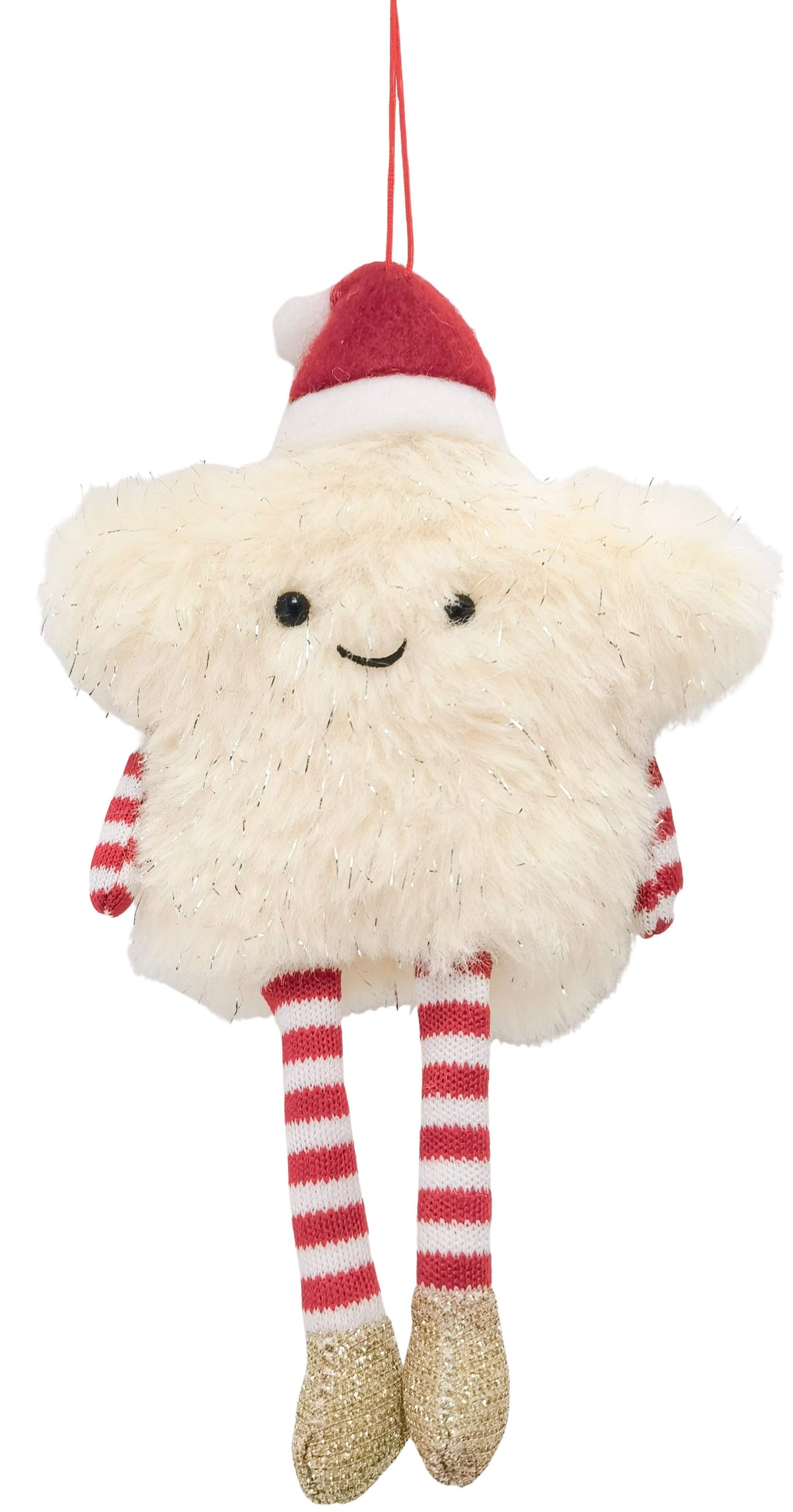 Fluffy Star Hanging Decoration Cream