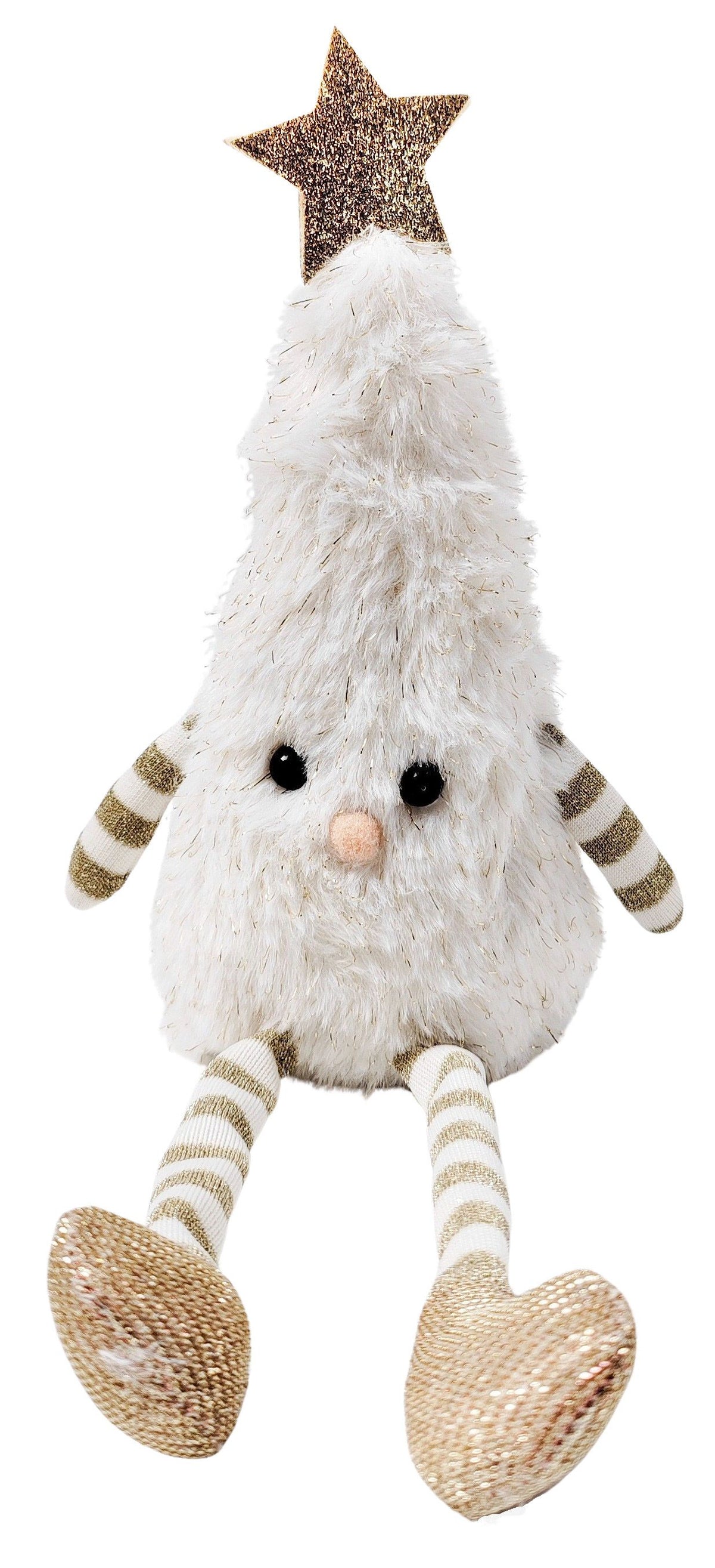 Fluffy Christmas Tree White Sitting Decoration
