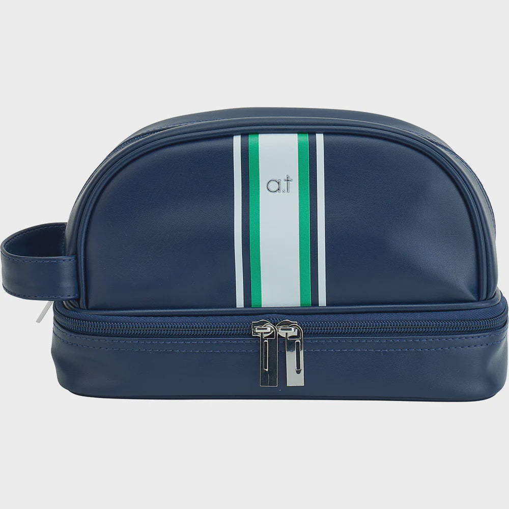 STRIPE TOILETRY BAG MENS NAVY Lilly cooper