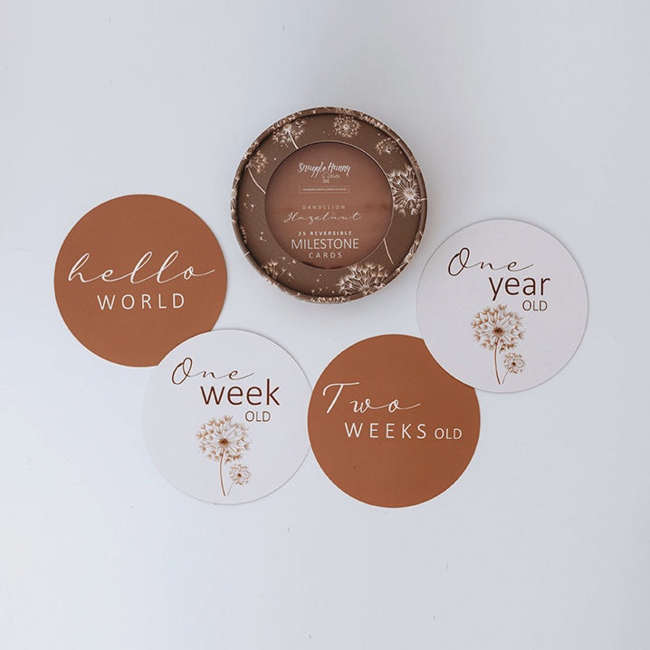 Dandelion &amp; Hazelnut Reversible Milestone Cards
