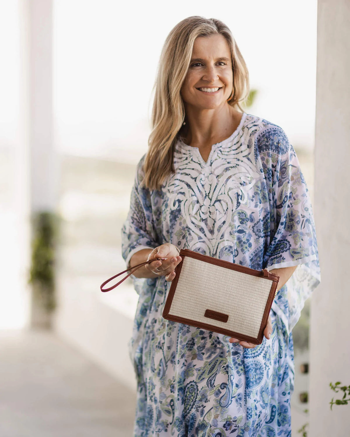 Olina Natural Textured Clutch