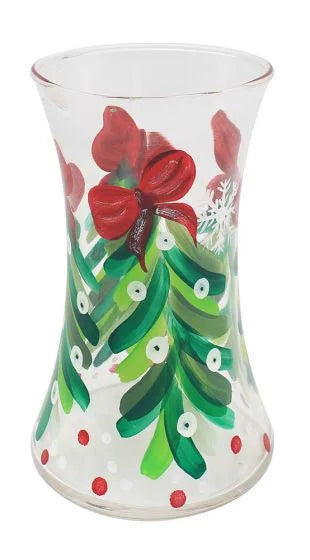 HAND PAINTED CHRISTMAS VASE