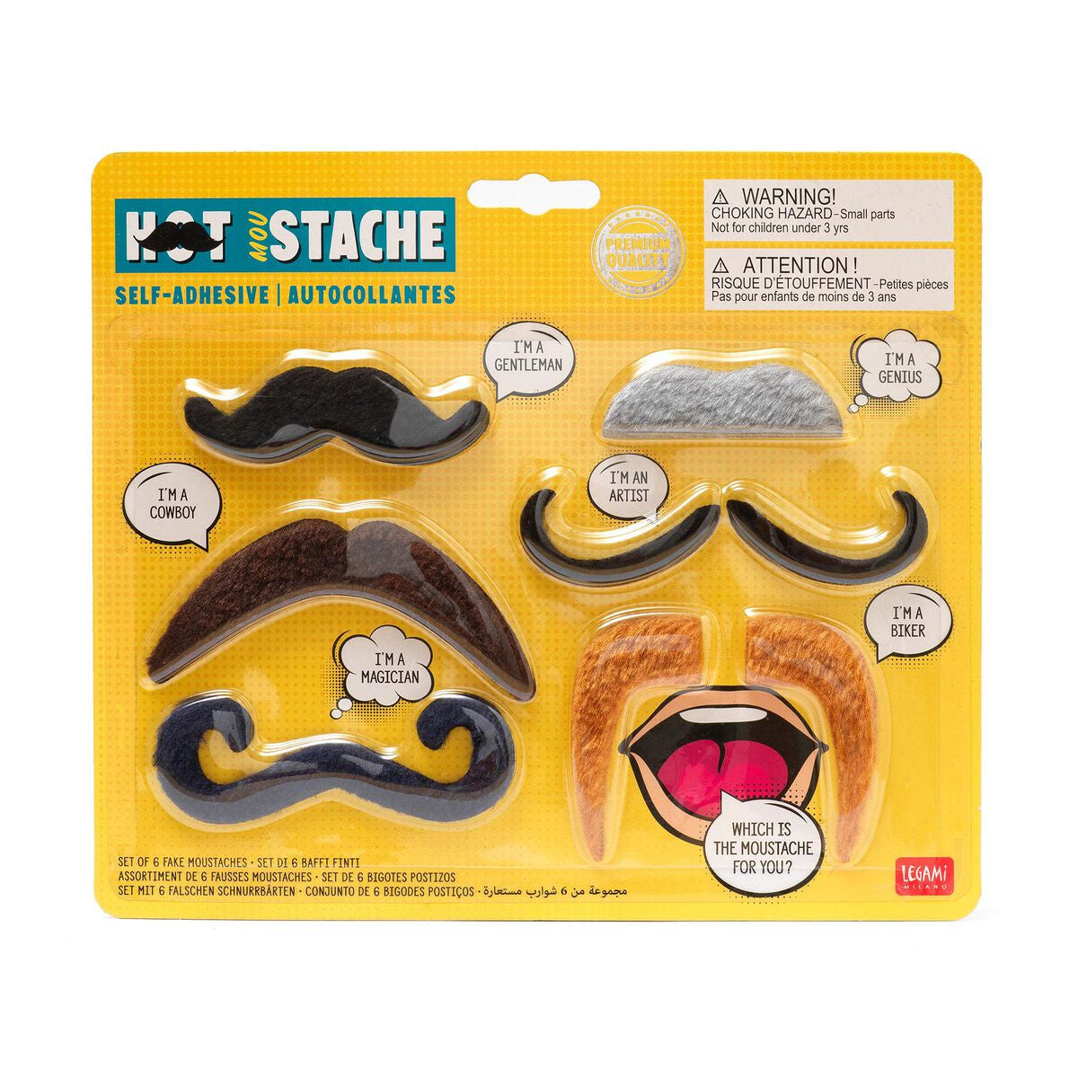 Hot Moustache - Set of 6 adhesive