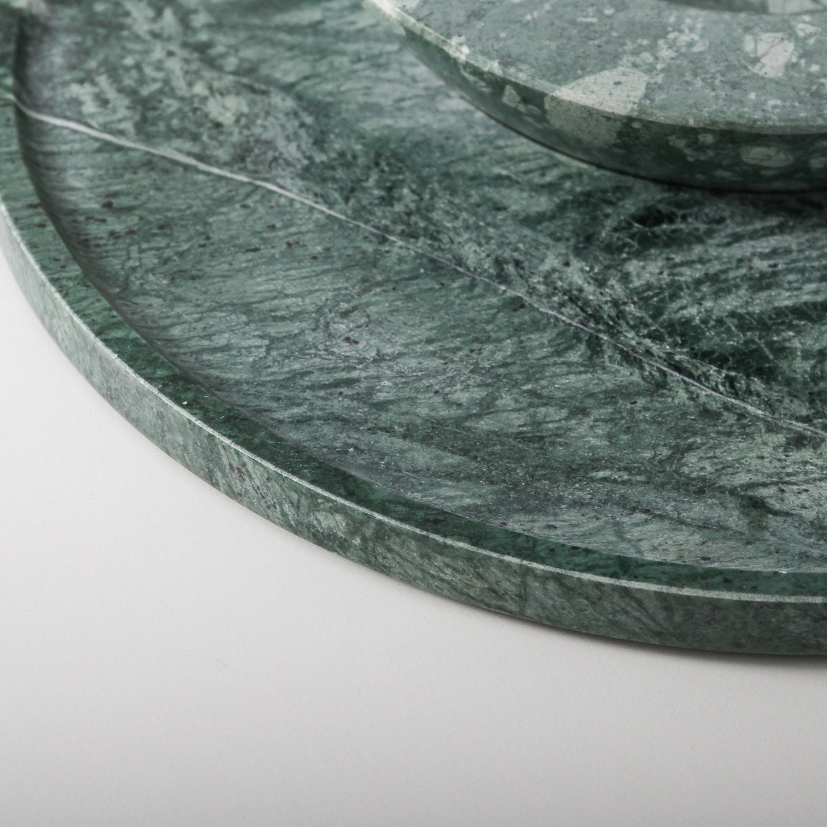 Axis Marble Bowl &amp; Platter Set - Green Marble