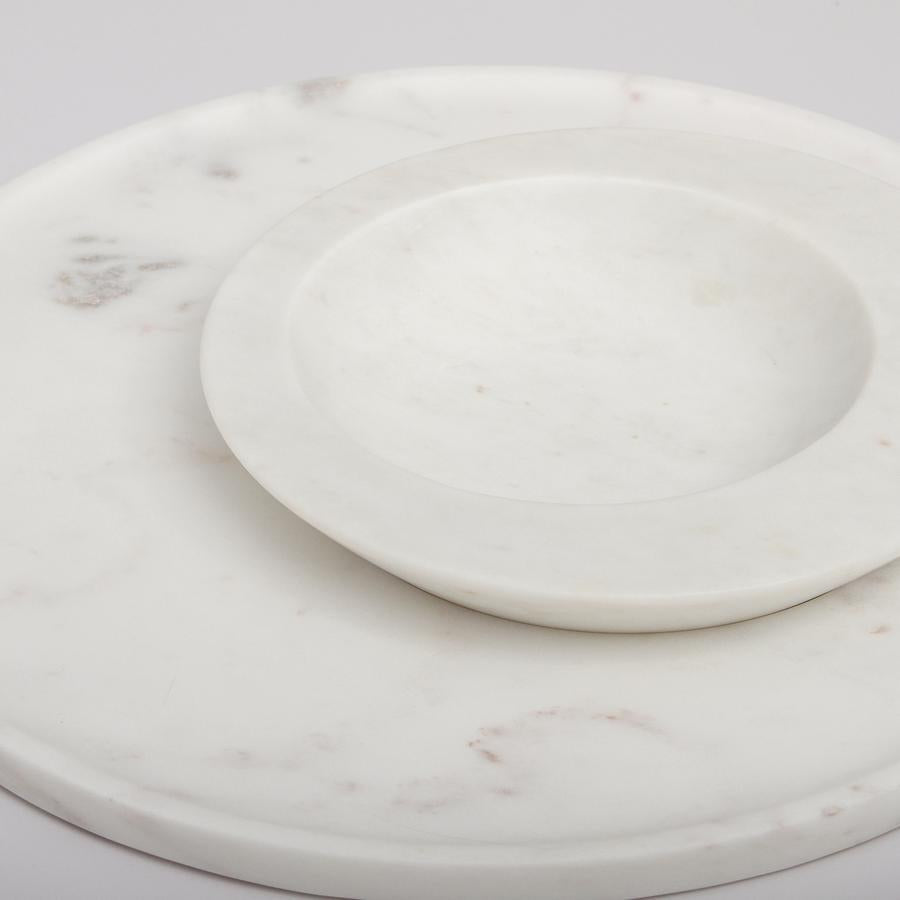 Axis Marble Bowl &amp; Platter Set