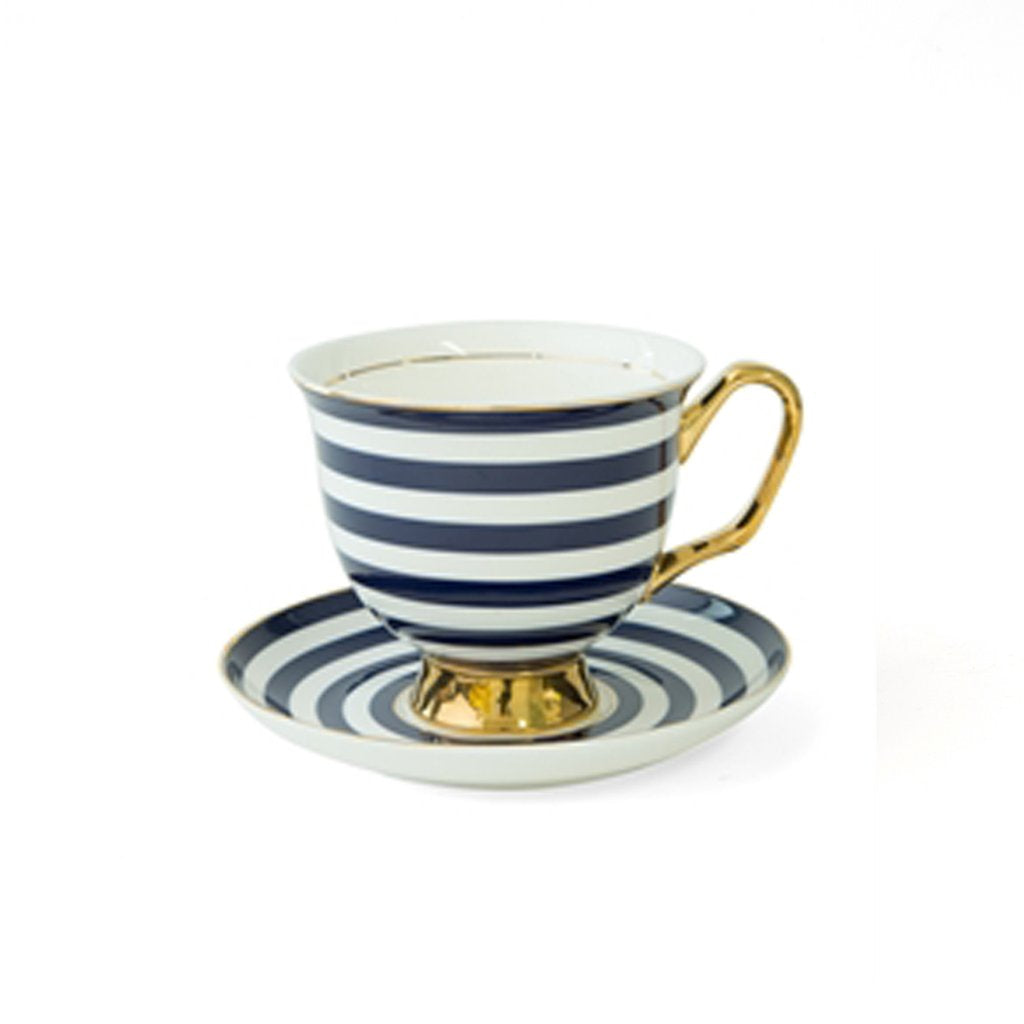 Blue Stripe Tea Cup Set