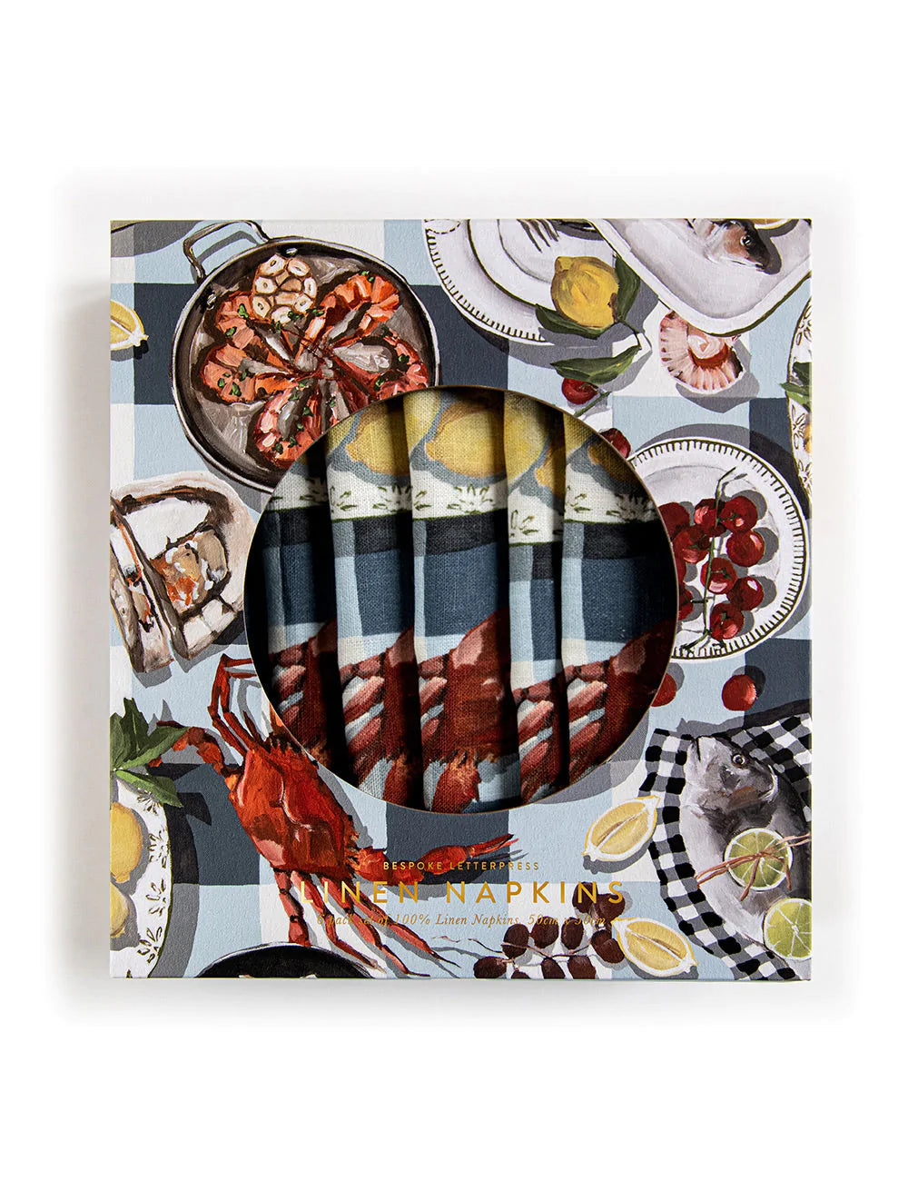 Crab &amp; Squid Linen Napkins