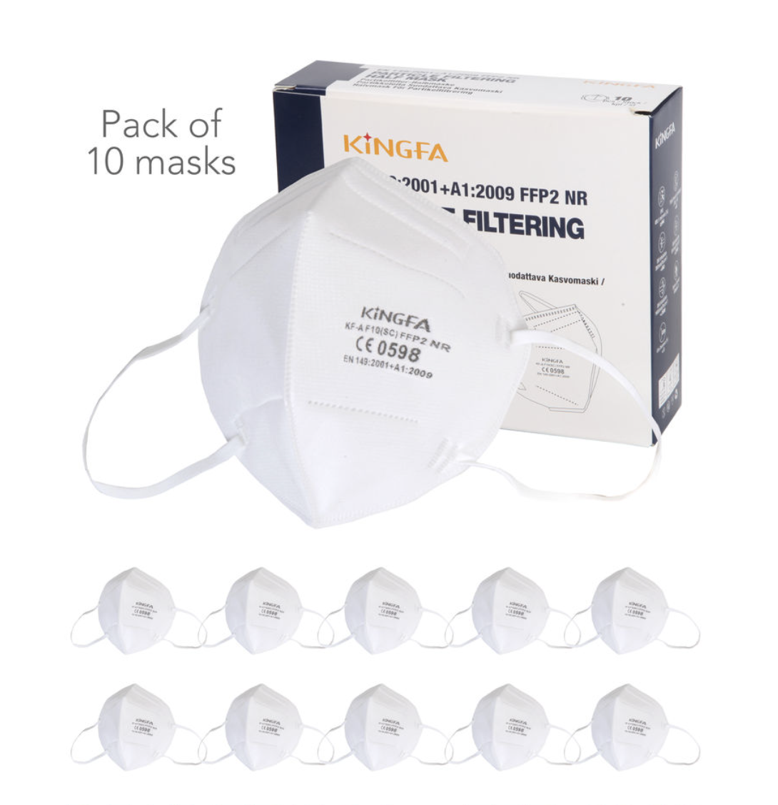 White Face Mask  KN95 (P2)  - Pack 10