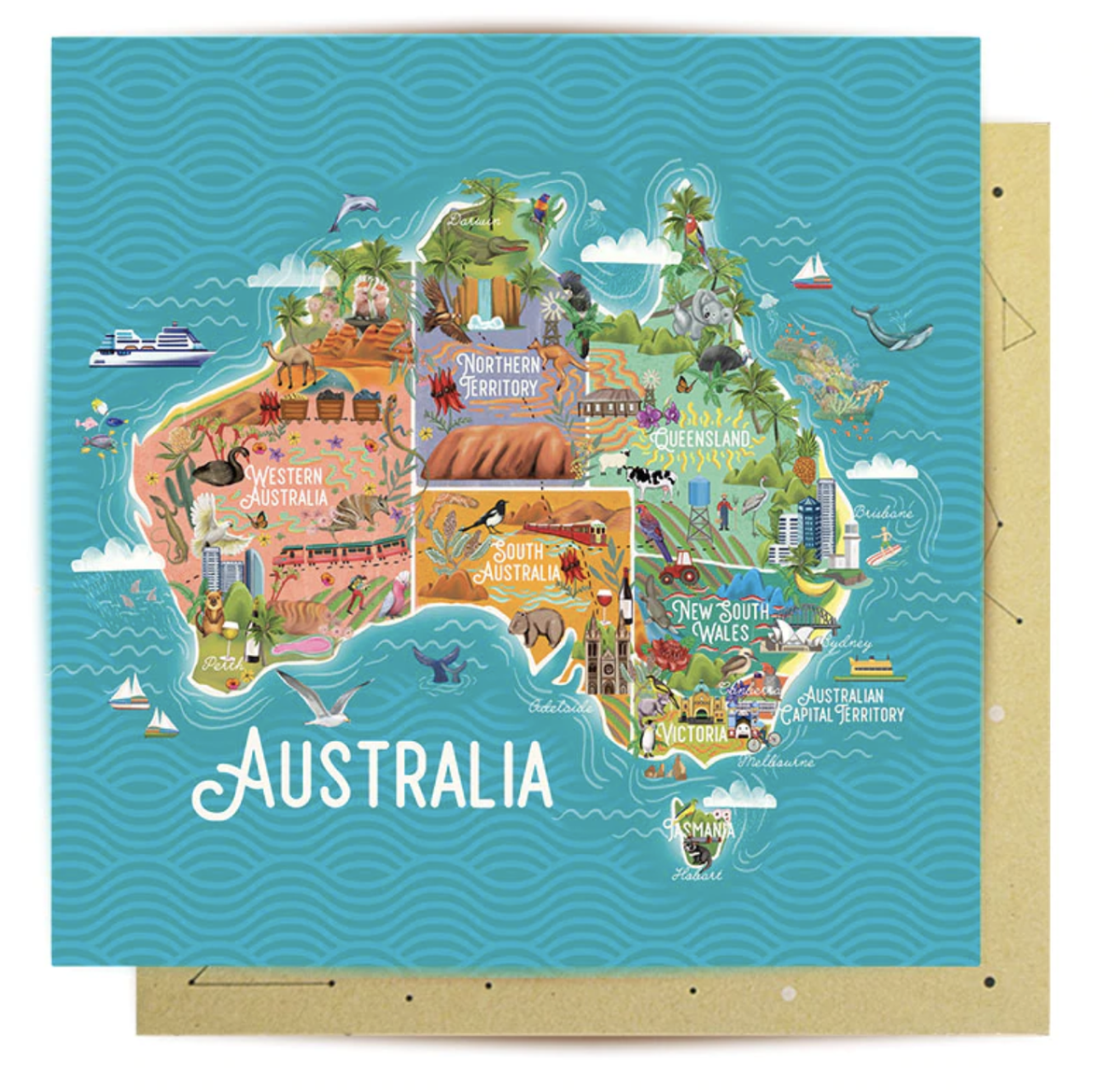 Greeting Card - Map of Australia
