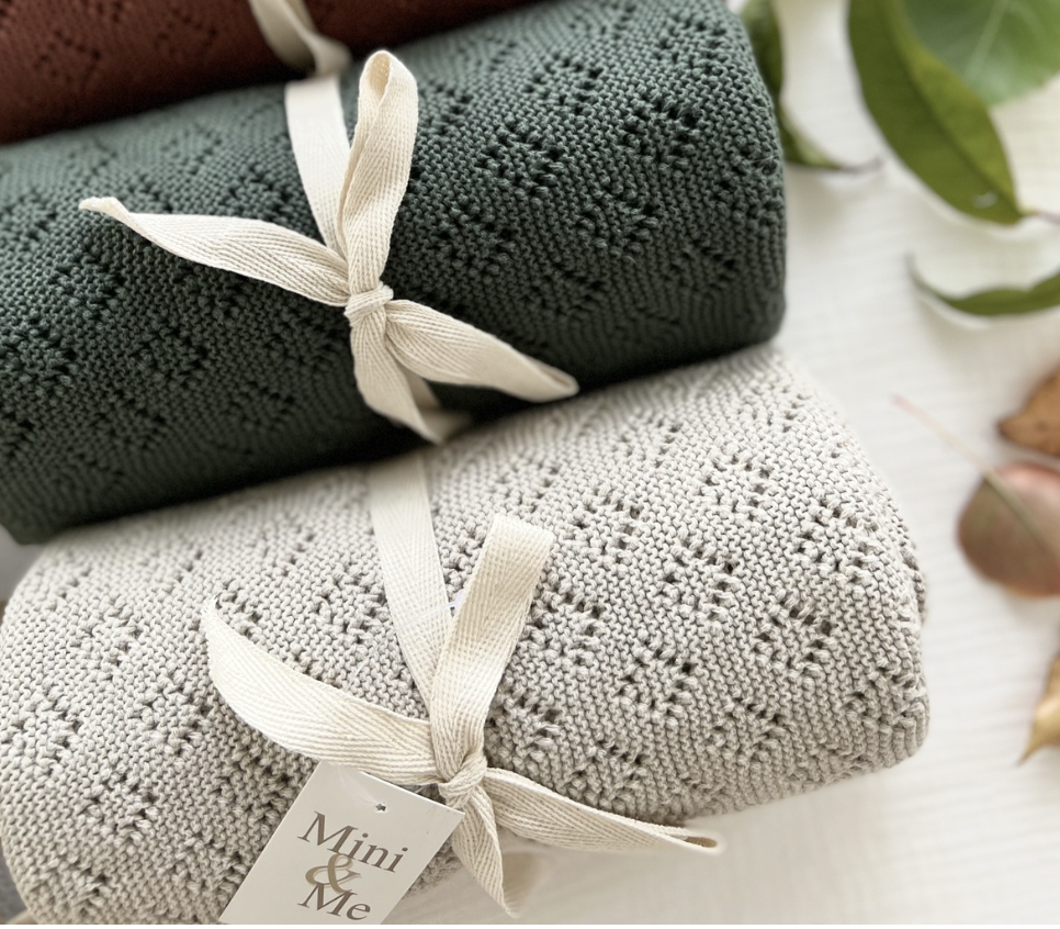 Diamond Knit Baby Blanket