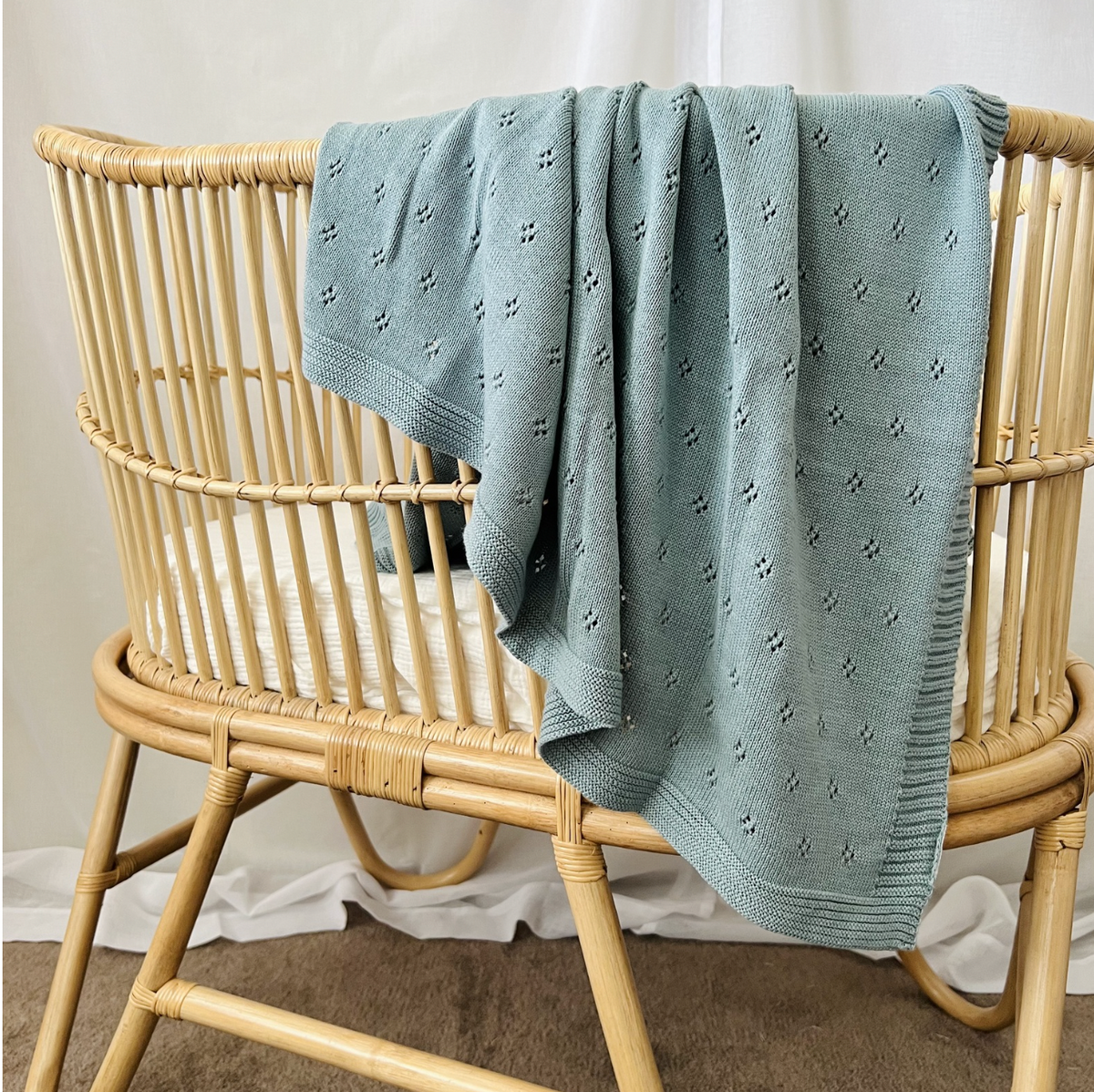 Heirloom Baby Blanket - Island Blue