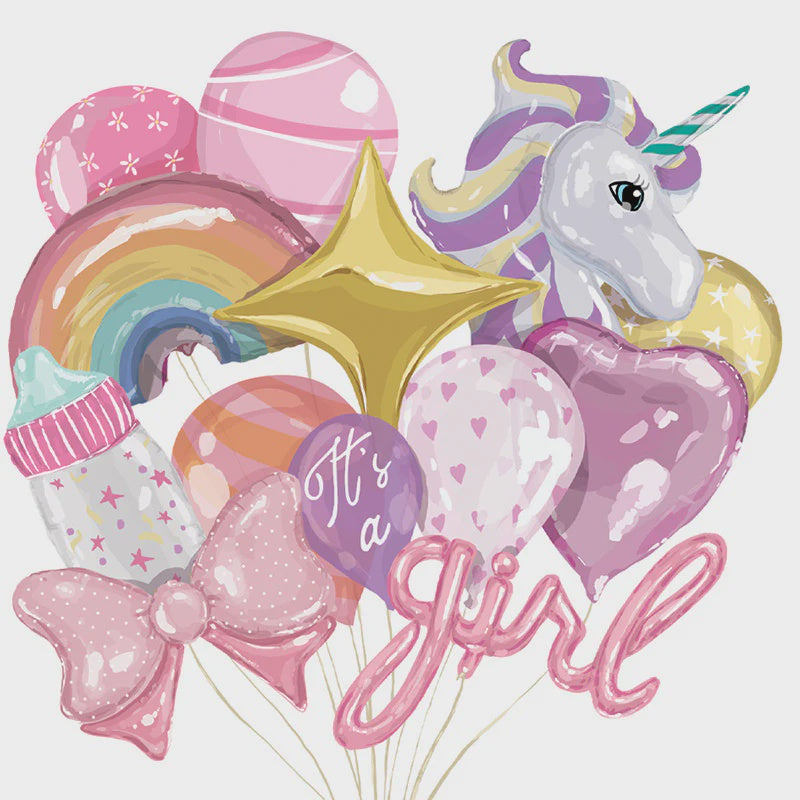 Baby Girl Unicorn Mini Card