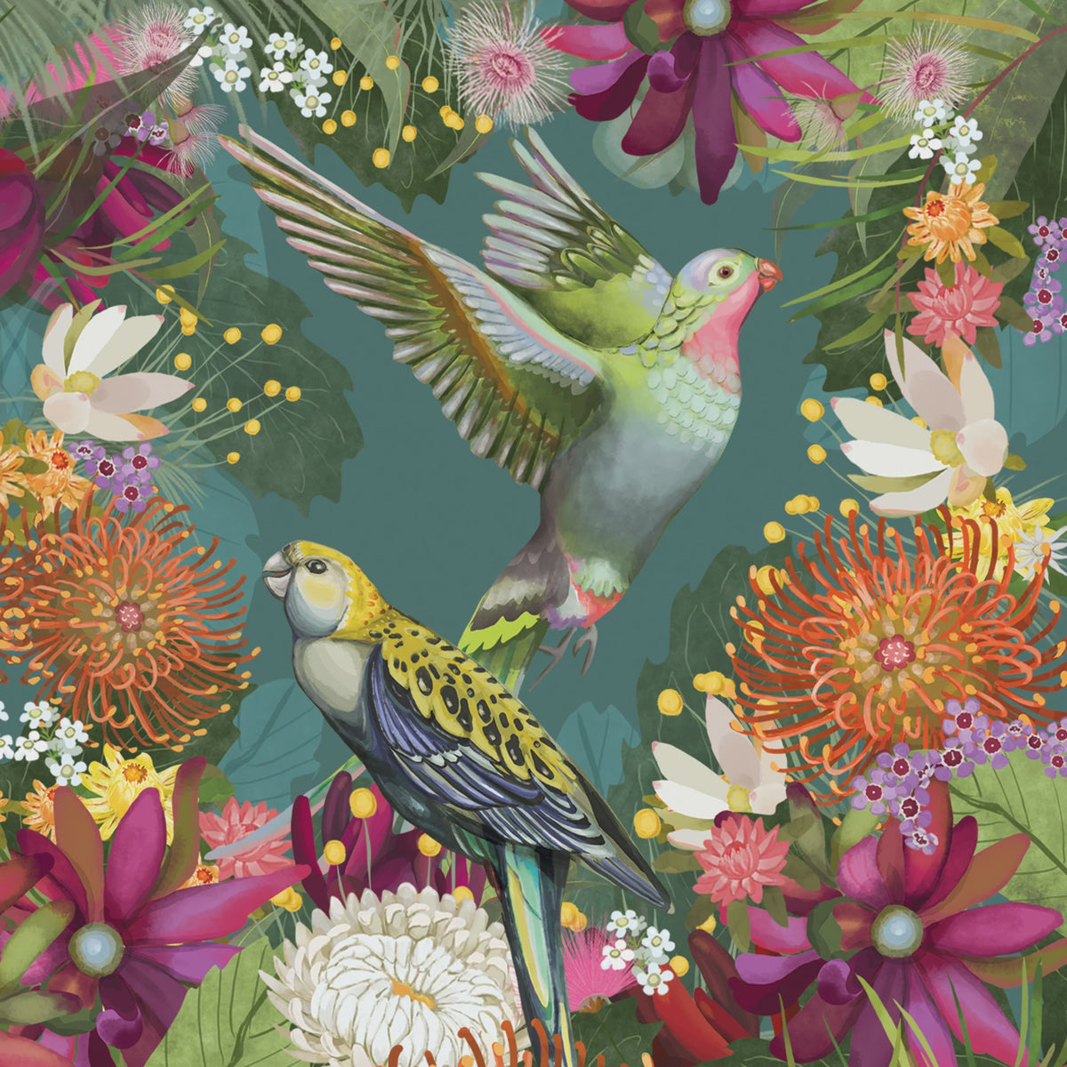 Greeting Card Bush Blooms Floral